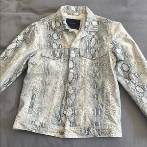 Zara Snake Patterned Jacket in Gray and Cream